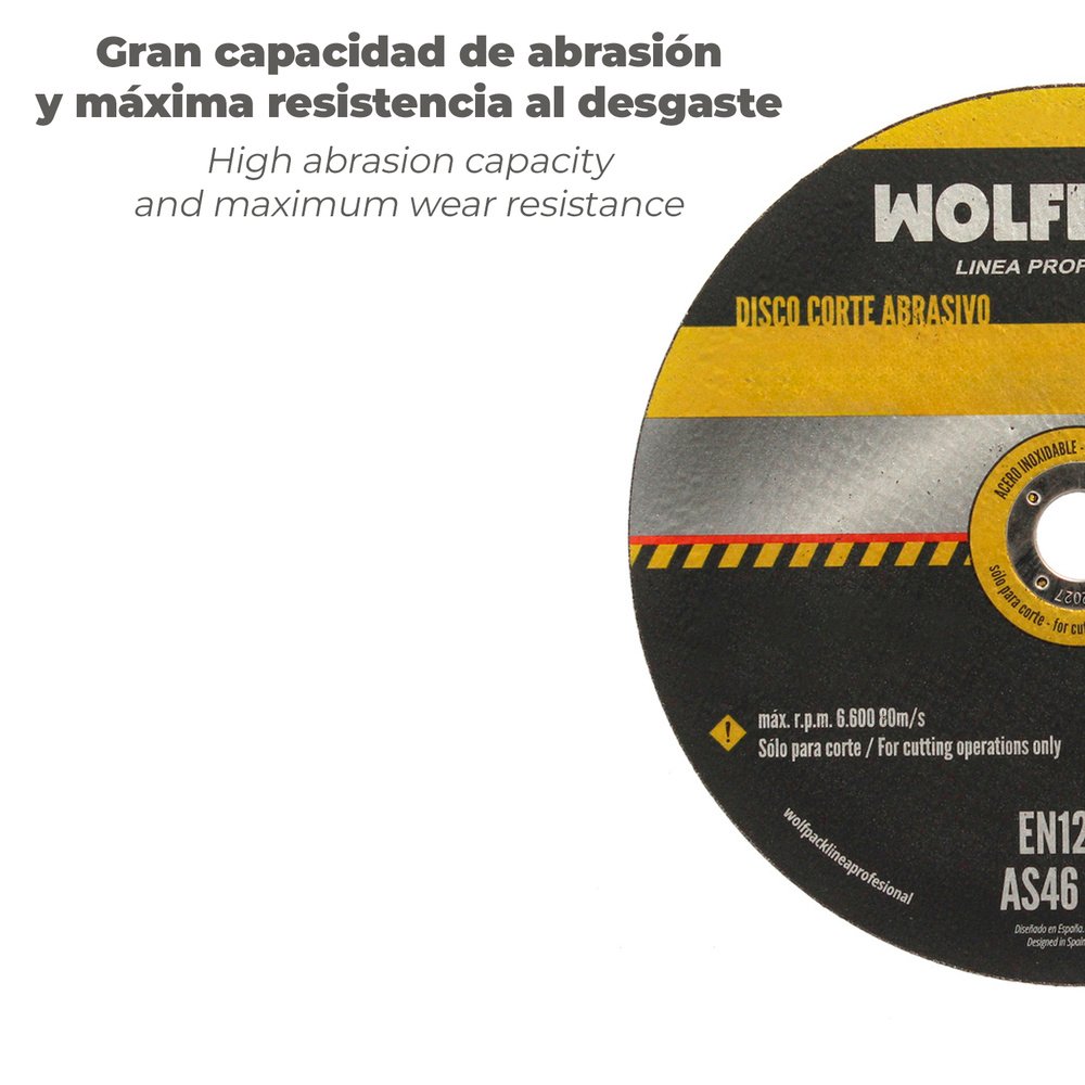 Disco Corte Abrasivo Acero Inoxidable Plus Ø 115x Ø 22,2 mm Espesor 1,6 mm. Disco Radial / Amoladora Universal