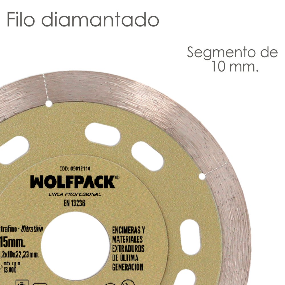 Disco Diamante Ø 115 mm. Materiales de Ultima Generación. Segmento de 10 mm. 3 Disco Diamante Ø 115 mm. Materiales de Ultima Generación. Segmento de 10 mm.