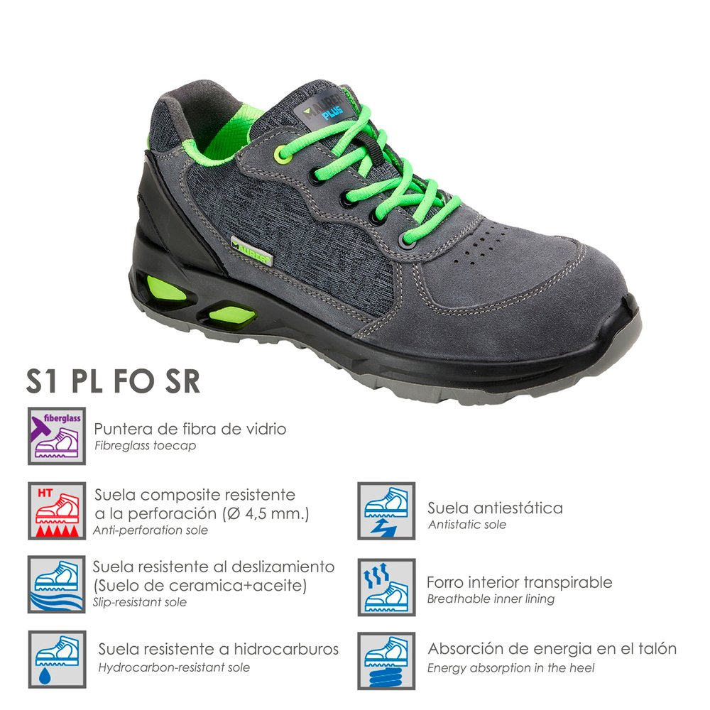 Zapatos Seguridad Maurer S1 Modelo Arlaz Antideslizante con Suela Composite y Resistencia a los Hidrocarburos. Talla 2 Zapatos Seguridad Maurer S1 Modelo Arlaz Antideslizante con Suela Composite y Resistencia a los Hidrocarburos. Talla