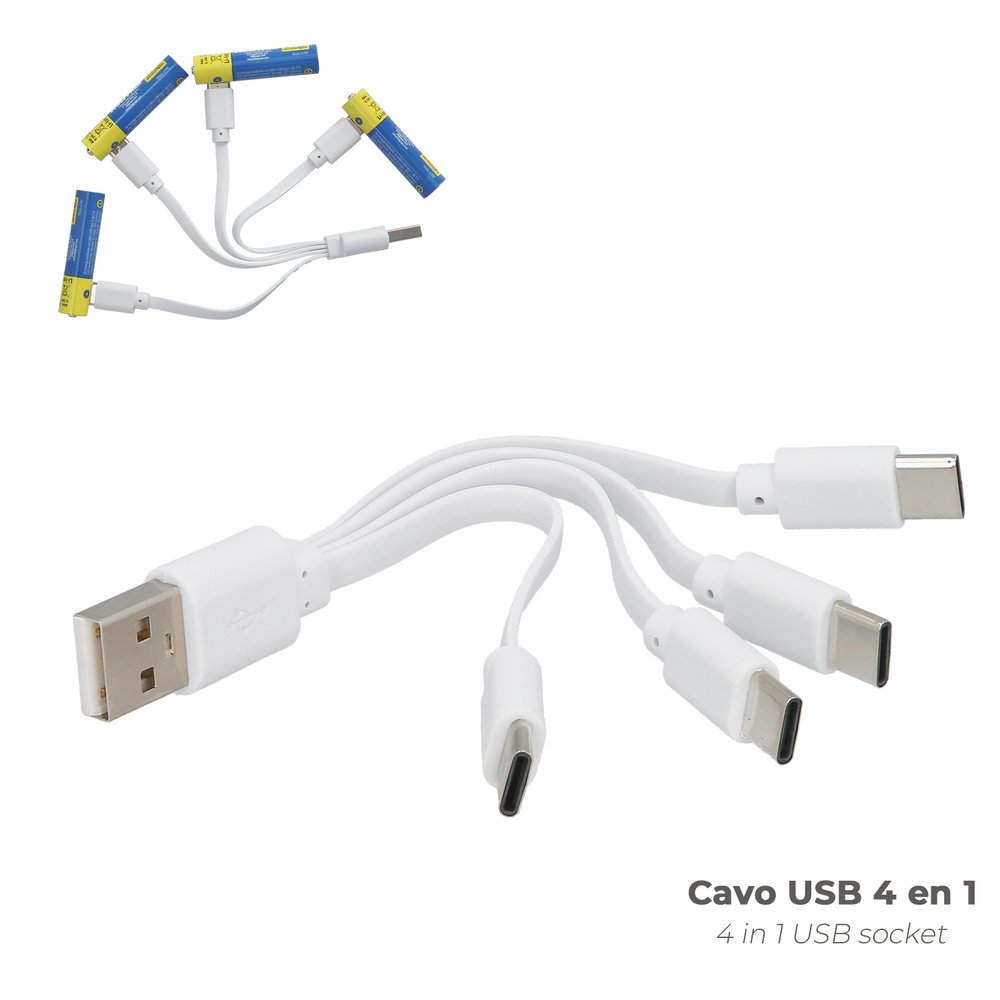 Pila Litio Recargable "AAA" 1,5V USB-C (4 Unidades) 4 Pila Litio Recargable "AAA" 1,5V USB-C (4 Unidades)