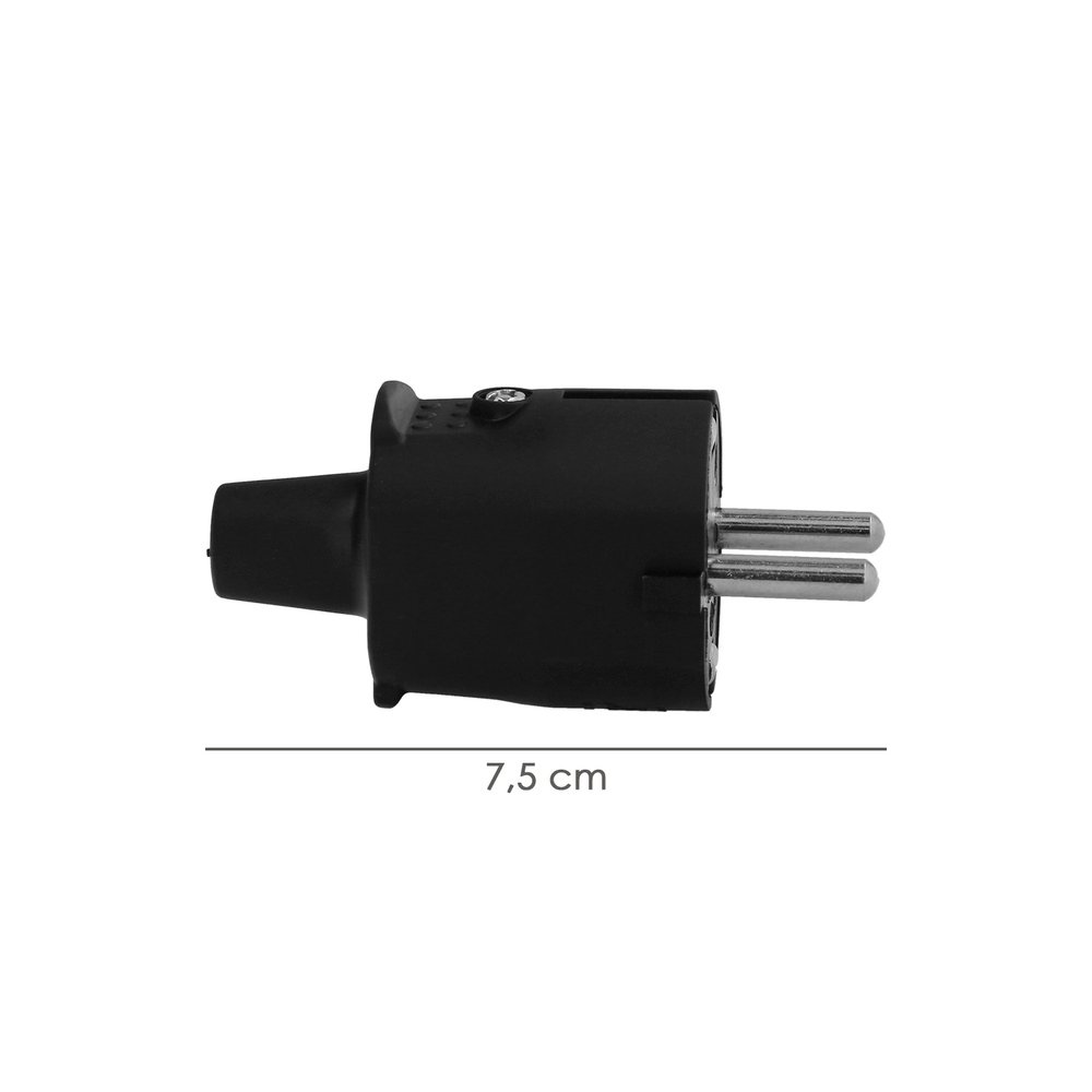 Clavija Toma Tierra Goma 4,8mm Negro (Industrial) 2 Clavija Toma Tierra Goma 4,8mm Negro (Industrial)