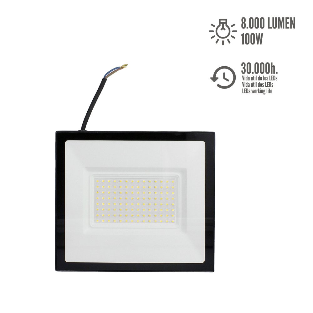 Foco Led Plano 100 Watt / 4000 K / IP65 / 8000 Lumenes