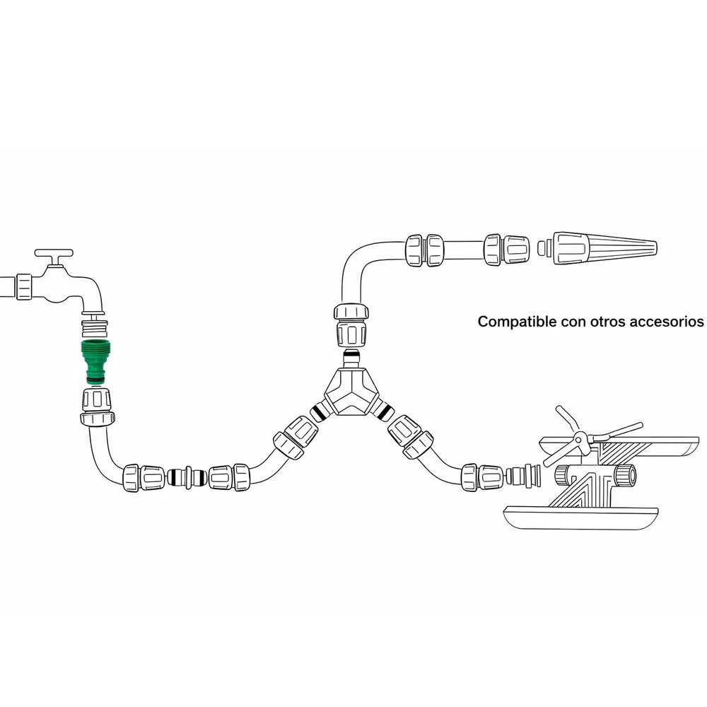 Adaptador Manguera Plastico 3/4 macho Granel