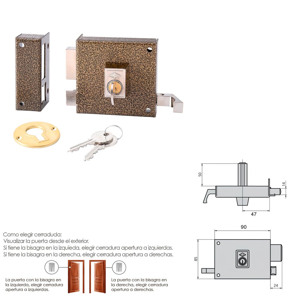 Cerradura Cvl 1125a/ 8/he Izquierda 2 Cerradura Cvl 1125a/ 8/he Izquierda