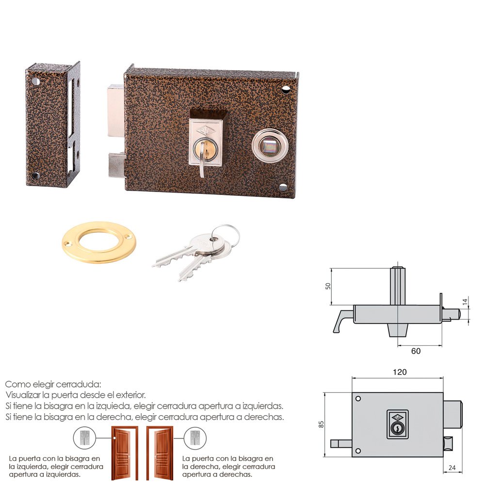 Cerradura Cvl 1125br/ 12/he Izquierda 2 Cerradura Cvl 1125br/ 12/he Izquierda