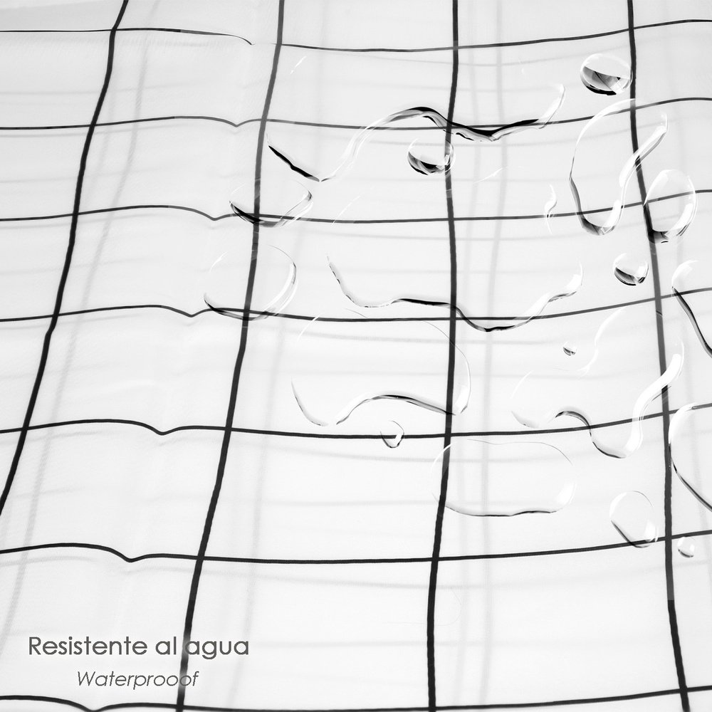 Cortina Ducha Cuadros 180x200 cm. Impermeable