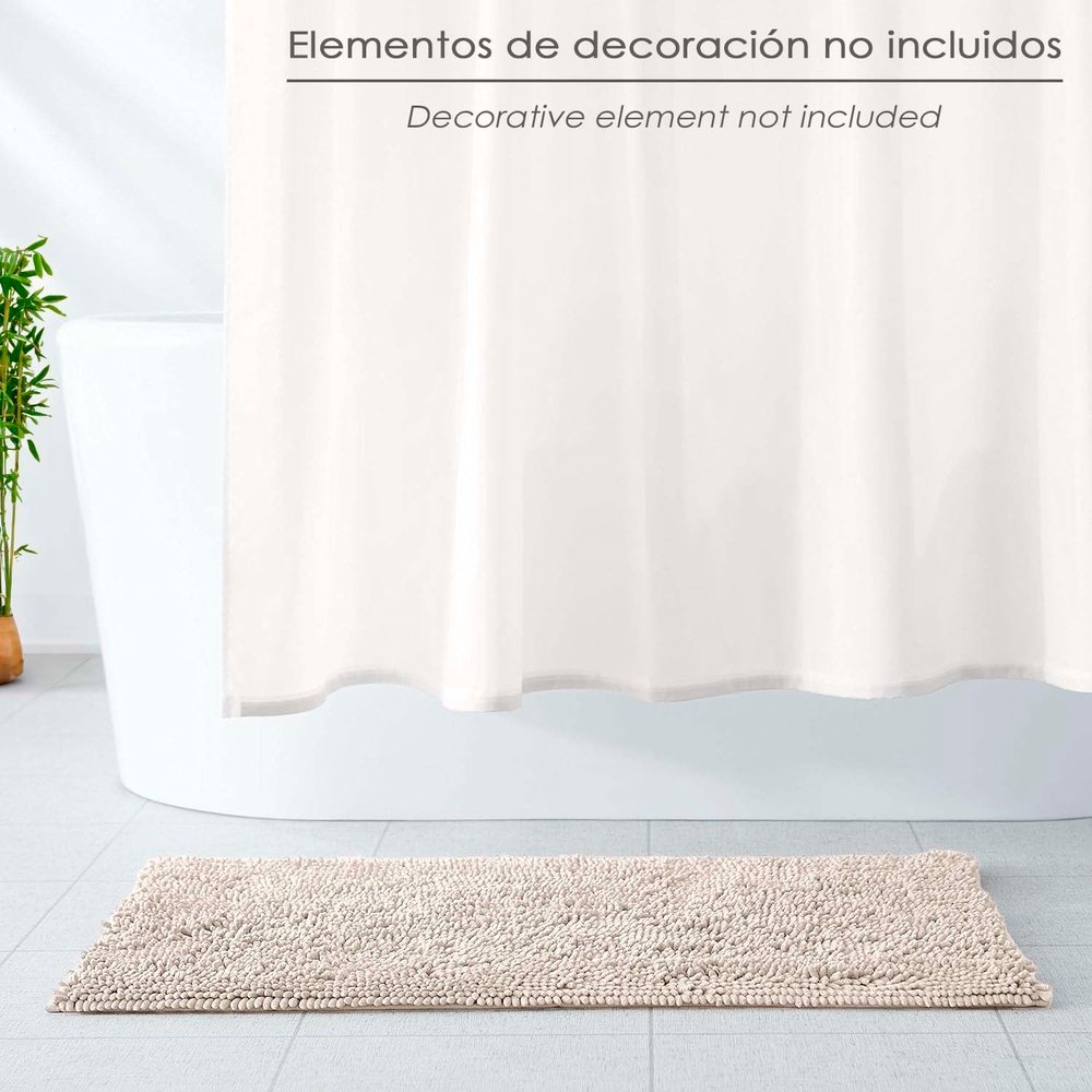 Alfombra Baño Poliéster Chenilla 50x80 cm. Marrón. 6 Alfombra Baño Poliéster Chenilla 50x80 cm. Marrón.