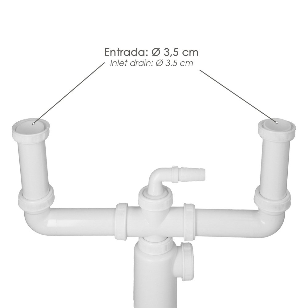 Sifon Doble Extensible Con Botella Salida 1 1/2" Salida Ø 40 mm. 4 Sifon Doble Extensible Con Botella Salida 1 1/2" Salida Ø 40 mm.