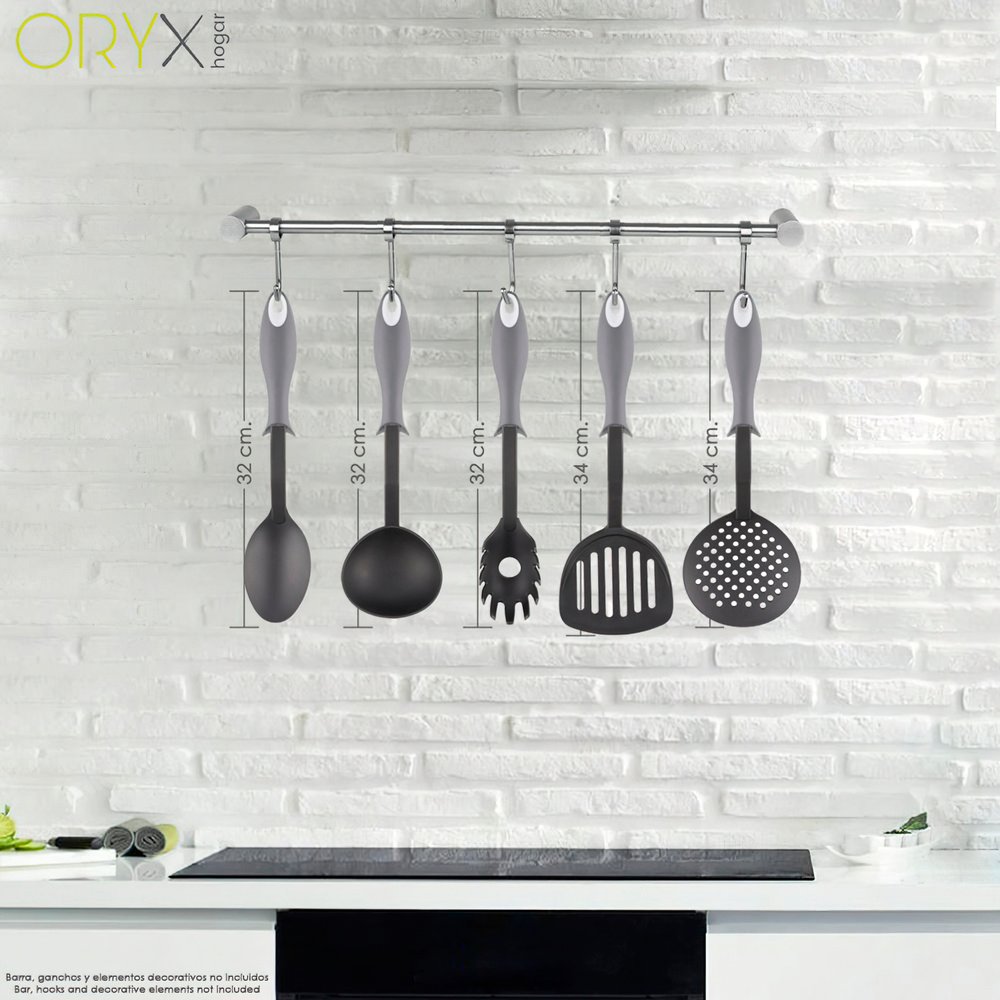 Cucharon Servir Cocina Nylon Con Mango Antigotas Engomado 32 x 9,8 cm. 3 Cucharon Servir Cocina Nylon Con Mango Antigotas Engomado 32 x 9,8 cm.