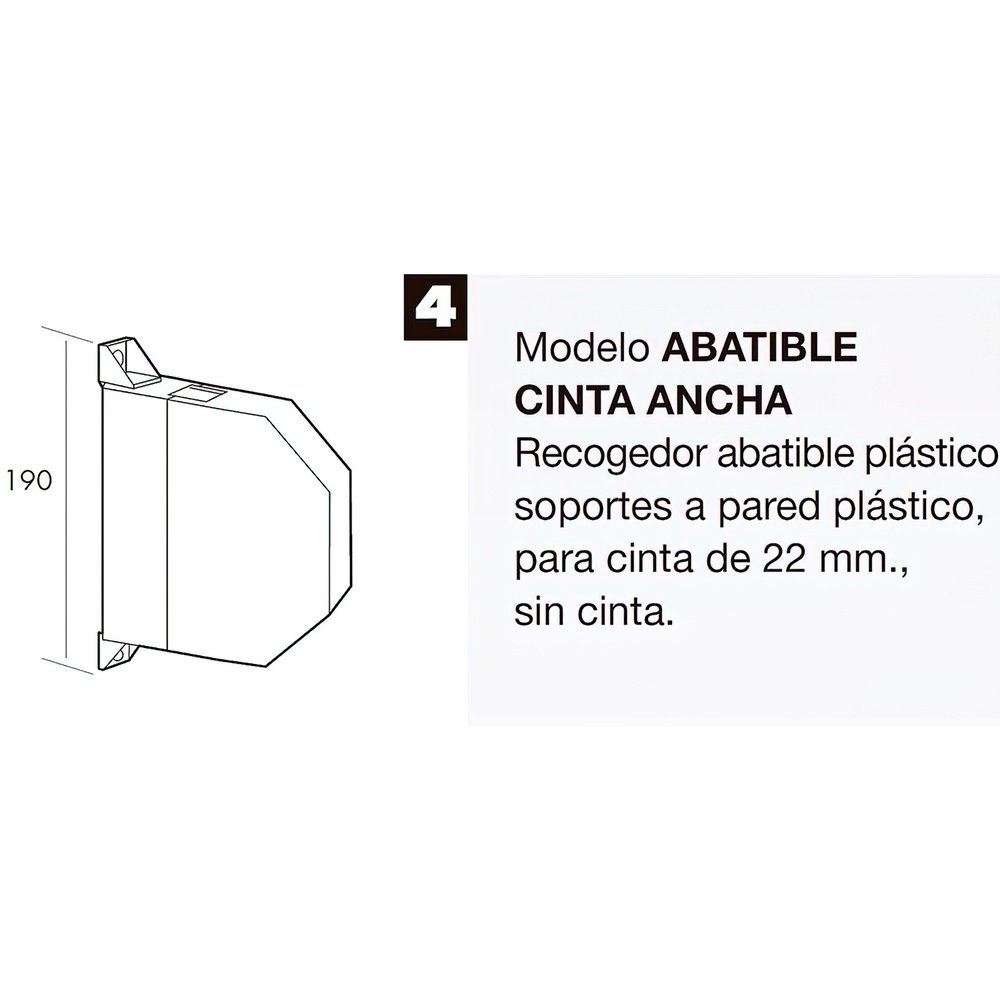 Recogedor Persiana Abatible Blanco Cinta 22 mm. 2 Recogedor Persiana Abatible Blanco Cinta 22 mm.