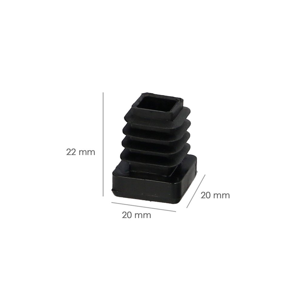 Contera Interior Plastico Cuadrada 20x20 mm. Color Negro. Bolsa 200 Unidades. Contera Mesa, Silla, Muebles, Estanteria 2 Contera Interior Plastico Cuadrada 20x20 mm. Color Negro. Bolsa 200 Unidades. Contera Mesa, Silla, Muebles, Estanteria