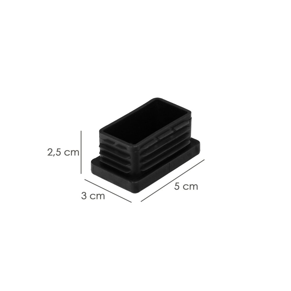 Contera Plástico Rectangular Interior. Color Negro 50x30 mm Bolsa 100 Unidades. 2 Contera Plástico Rectangular Interior. Color Negro 50x30 mm Bolsa 100 Unidades.