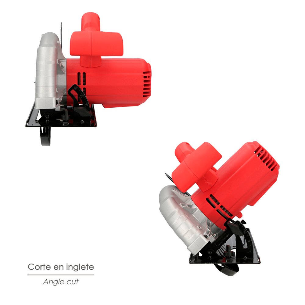 Sierra Circular 1300 Watt. Disco 185 mm. 4.800 RPM Corte a Inglete Con Regulador de Profundidad. Ingletadora, Sierra Madera. 7 Sierra Circular 1300 Watt. Disco 185 mm. 4.800 RPM Corte a Inglete Con Regulador de Profundidad. Ingletadora, Sierra Madera.