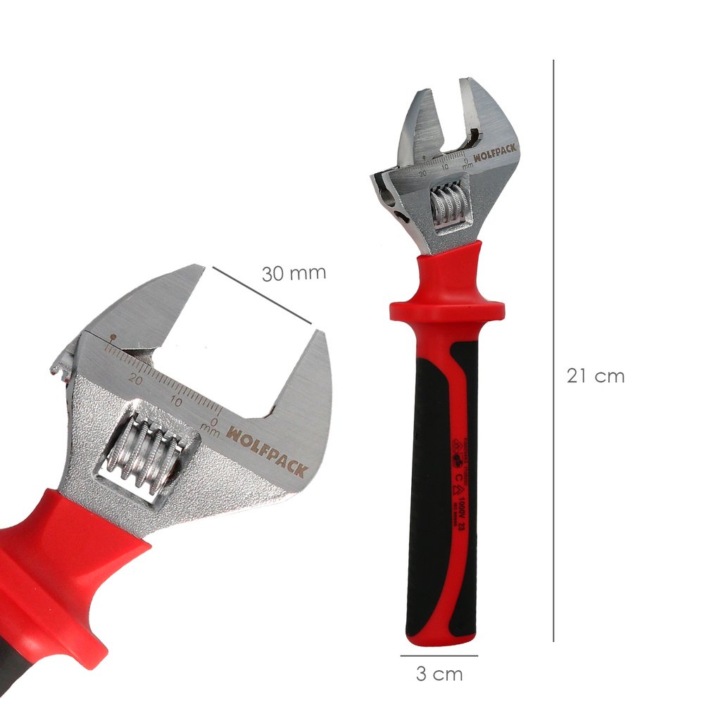 Llave Ajustable Aislada VDE 8". Llave Ajustable Aislada, Llave Inglesa, Llave Moleta Aislada, 4 Llave Ajustable Aislada VDE 8". Llave Ajustable Aislada, Llave Inglesa, Llave Moleta Aislada,