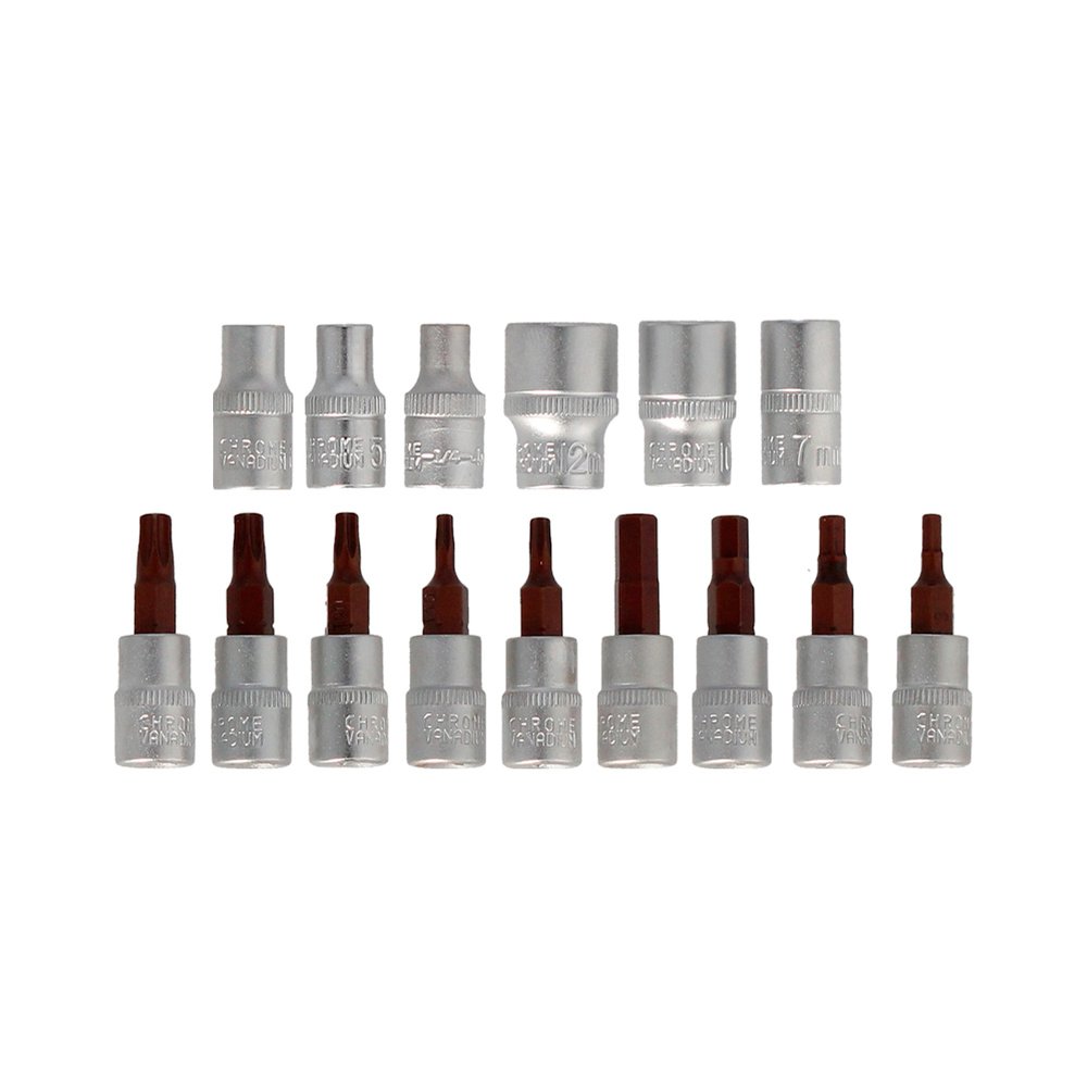 Llave Dinamometrica 1/4" Con 9 Puntas Hexagonales y 5 Vasos. Llave De Torque Camiones, Coches, Motos, Micro Ajustes, Acero CRV 2 Llave Dinamometrica 1/4" Con 9 Puntas Hexagonales y 5 Vasos. Llave De Torque Camiones, Coches, Motos, Micro Ajustes, Acero CRV