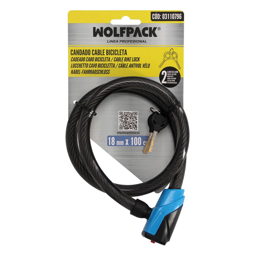 Cable Bicicleta con Llave Plana 18 Mm x 100 Cm