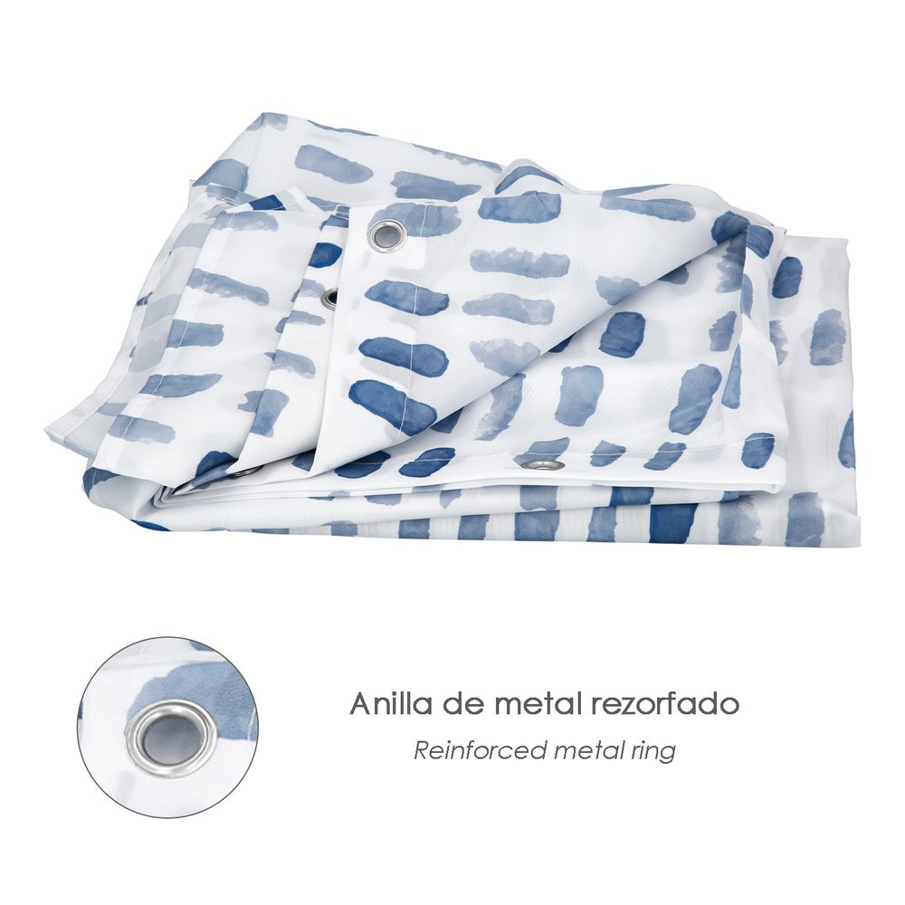 Cortina Ducha Matrix Azul 180x200 cm. Impermeable 4 Cortina Ducha Matrix Azul 180x200 cm. Impermeable