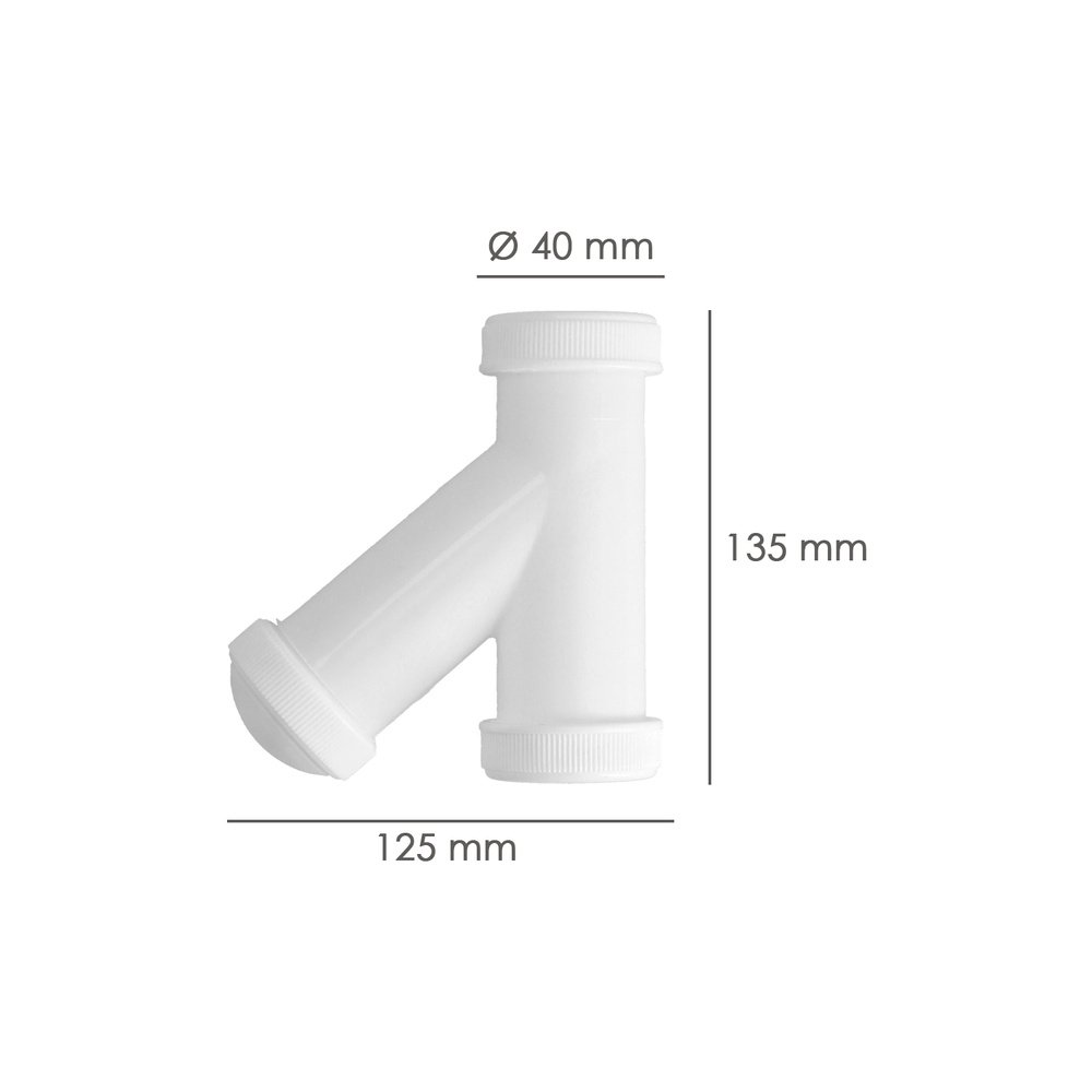 Sifon En  Y, 1 1/2" Salida Ø 40 Mm Para Tubos Lisos