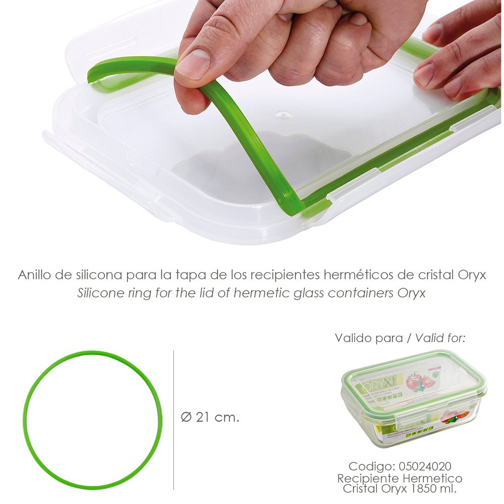 Anillo Silicona Para Recipiente Hermetico Cristal Rectangular 1850 ml. 2 Anillo Silicona Para Recipiente Hermetico Cristal Rectangular 1850 ml.