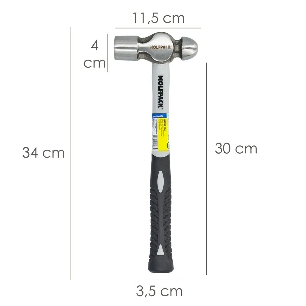 Martillo Bola 650 Gramos Mango Fibra Vidrio