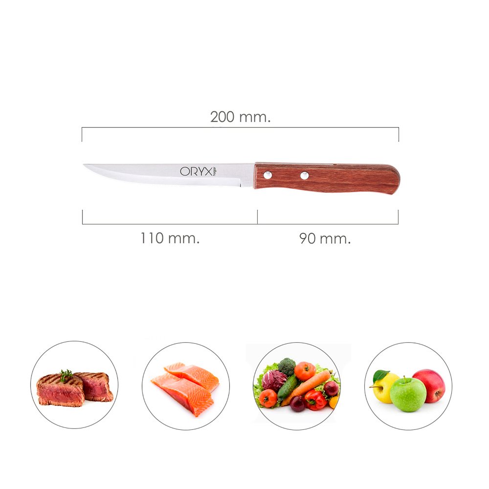Cuchillo Montana Multiusos Hoja Lisa Acero Inoxidable 11 cm. Mango Madera (Blister 3 piezas) 2 Cuchillo Montana Multiusos Hoja Lisa Acero Inoxidable 11 cm. Mango Madera (Blister 3 piezas)