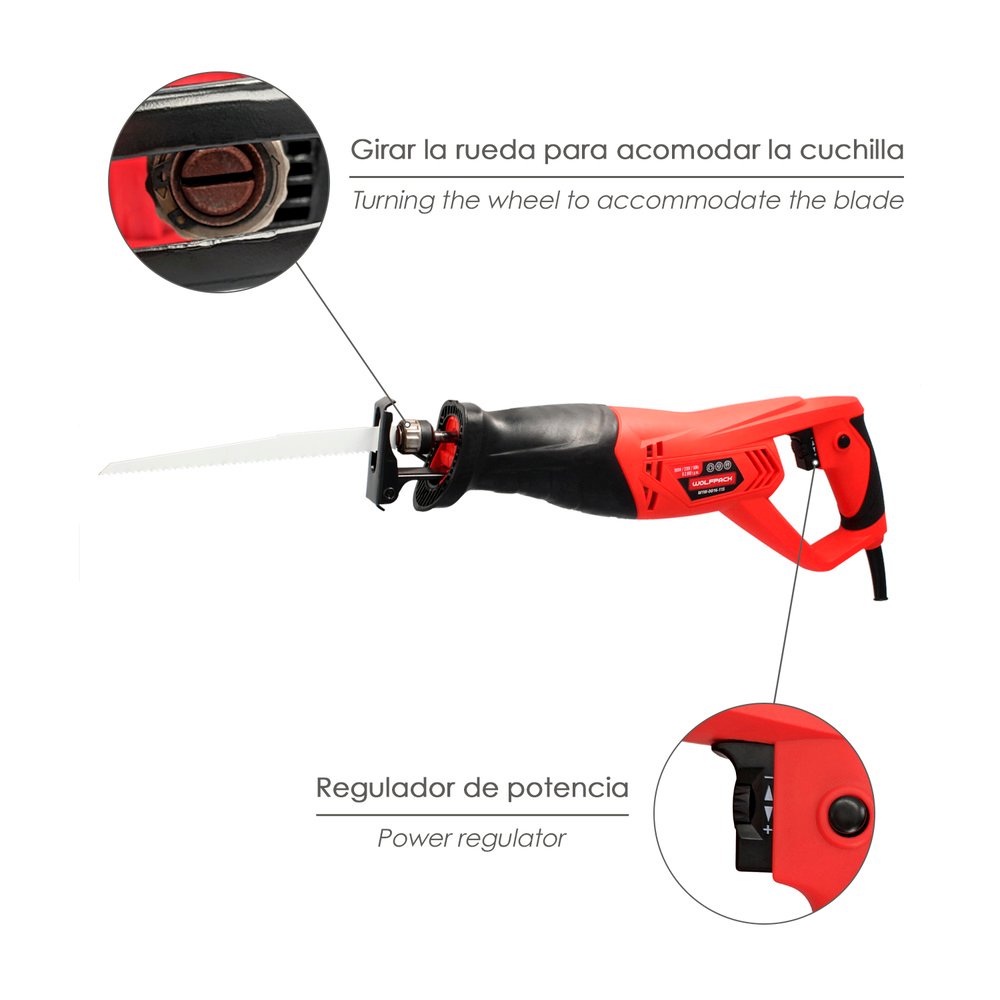 Sierra De Sable 900 Watt. Con Variador de Velocidad. Cambio Rapido de Hoja. Madera 115 mm. / Acero 8 mm. 3 Sierra De Sable 900 Watt. Con Variador de Velocidad. Cambio Rapido de Hoja. Madera 115 mm. / Acero 8 mm.