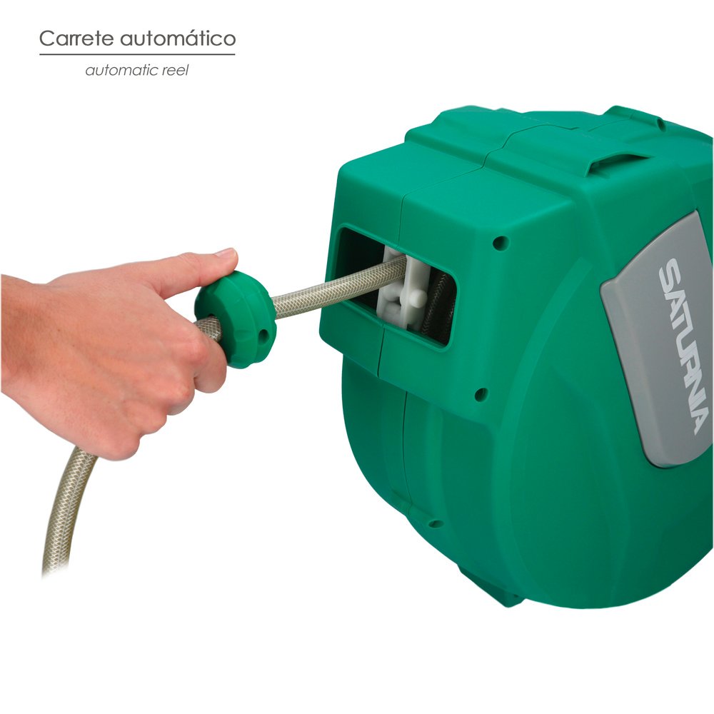 Enrollador Automatico Manguera Para Jardin. Recogedor Manguera Automatico, Porta Mangueras Jardin Manguera De 20 Metros