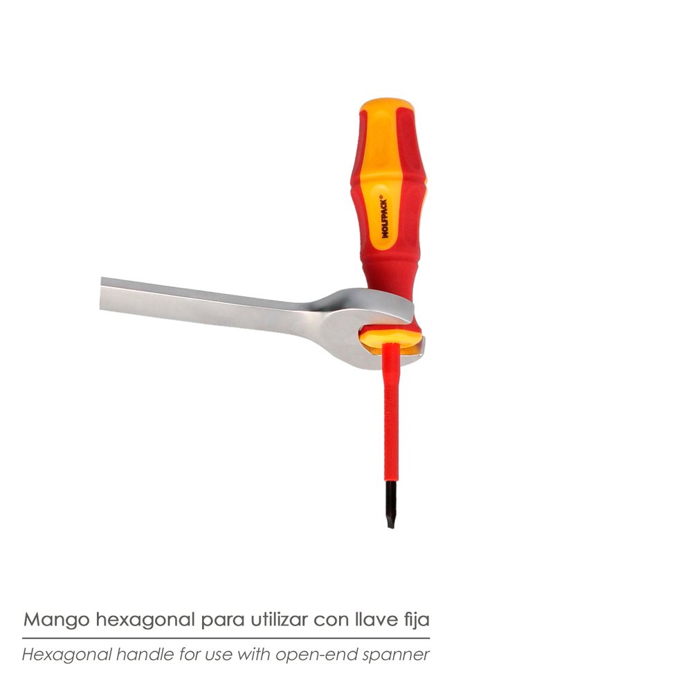 Destornillador Plano Estampado Acero S2 Mango TPR Bimaterial. Medida 2 Destornillador Plano Estampado Acero S2 Mango TPR Bimaterial. Medida