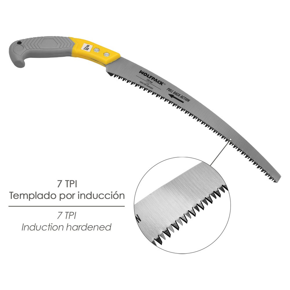 Serrucho Podar Curvo Mango TPR JD 330 mm.