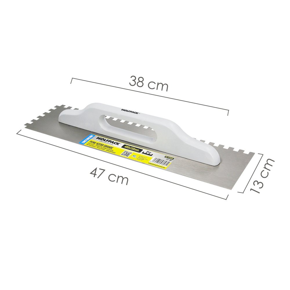 Peine Acero Grande 480x130 mm. Dientes 10 mm.
