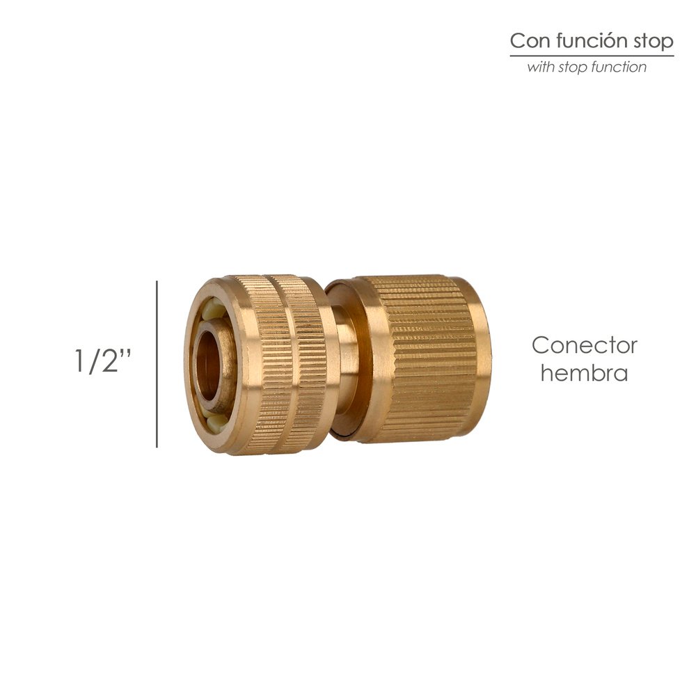 Conector Manguera Con Función STOP Fabricado en Laton 2 Conector Manguera Con Función STOP Fabricado en Laton