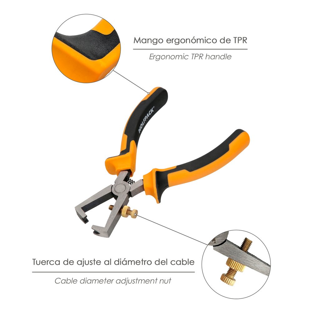 Alicates Pelacables 150 mm. Acero DIN 5745 Pelacables, Corta Cables, Pelador Cables, 3 Alicates Pelacables 150 mm. Acero DIN 5745 Pelacables, Corta Cables, Pelador Cables,