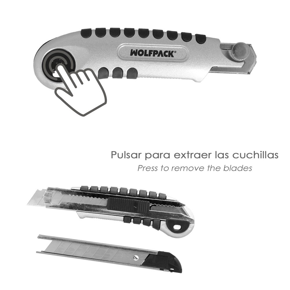 Cutter Aluminio Profesional 18mm Con 5 Hojas Acero Sk5 4 Cutter Aluminio Profesional 18mm Con 5 Hojas Acero Sk5