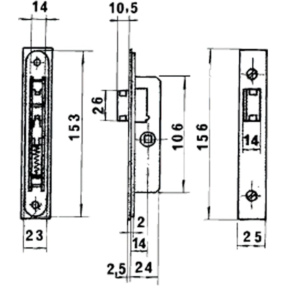 Cerradura Lince 5553 Aluminio 14 mm. 2 Cerradura Lince 5553 Aluminio 14 mm.