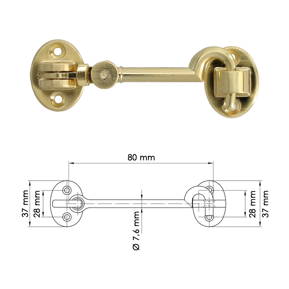Aldabillas   Multiusos Reforzada Con Tornillos 100 Mm Latón Pulido