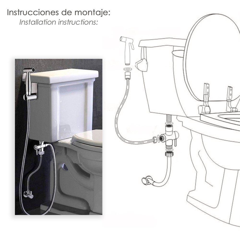 Ducha Bidet WC Con Válvula Cerámica H 1/2" M 1/2" M 1/2" 4 Ducha Bidet WC Con Válvula Cerámica H 1/2" M 1/2" M 1/2"