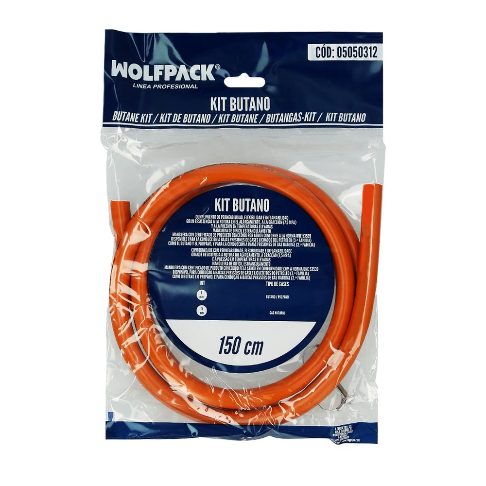 Kit Butano (Manguera 1,5 Metros con 2 Abrazaderas)