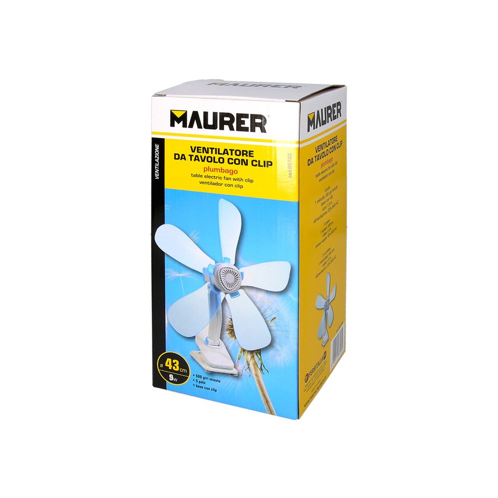 Ventilador Con Clip Ø 43 cm. Ideal para Hogar, Oficina, Camping, Ventilador Mesa Portatil