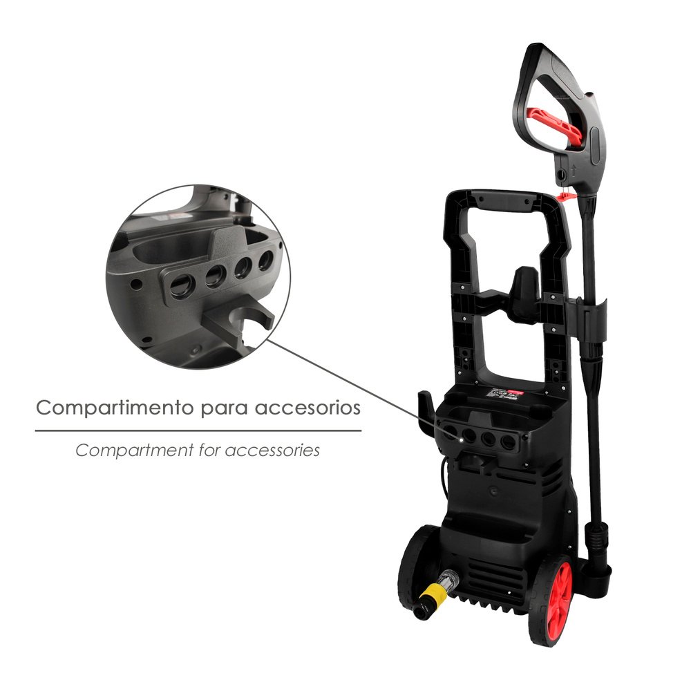 Hidrolimpiadora Alta Presión 135 Bares 1.800 Watt. Con Accesorios. 330 Litros / Hora. Limpiadora de Agua Con Deposito Detergente 5 Hidrolimpiadora Alta Presión 135 Bares 1.800 Watt. Con Accesorios. 330 Litros / Hora. Limpiadora de Agua Con Deposito Detergente