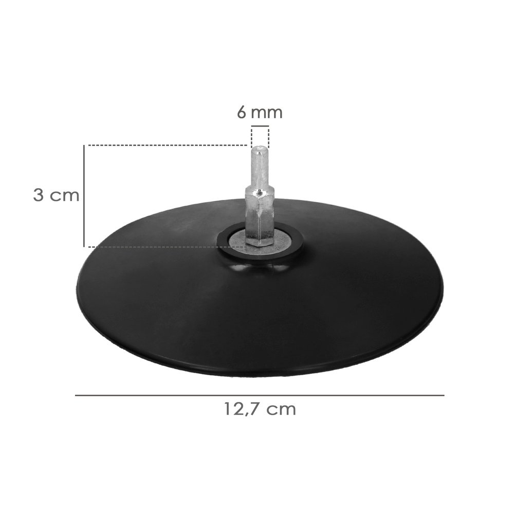 Plato Taladro Nylon Ø 125 mm. Con Espiga Ø 6 mm. Disco Plástico Para Bonete 2 Plato Taladro Nylon Ø 125 mm. Con Espiga Ø 6 mm. Disco Plástico Para Bonete