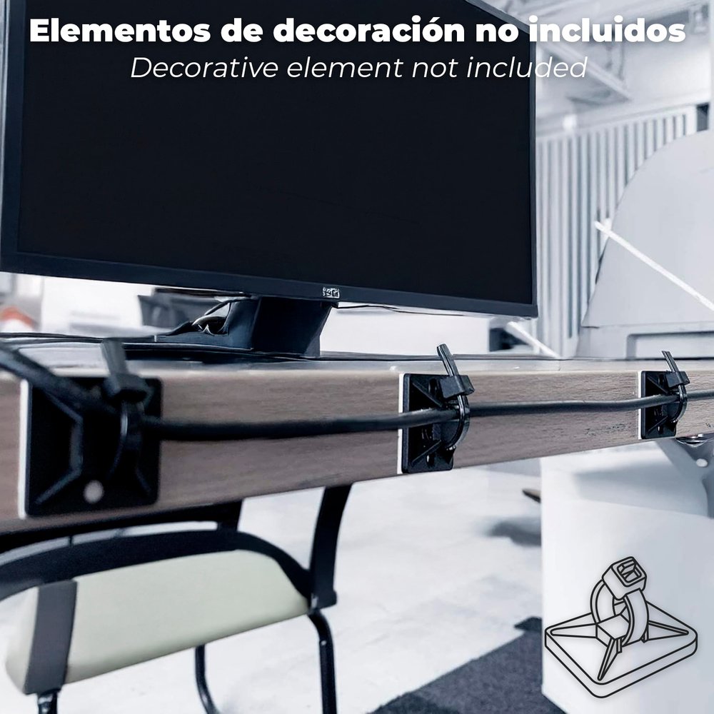 Base Adhesiva Para Bridas 28x28 mm. Negra Bolsa 100 Unidades