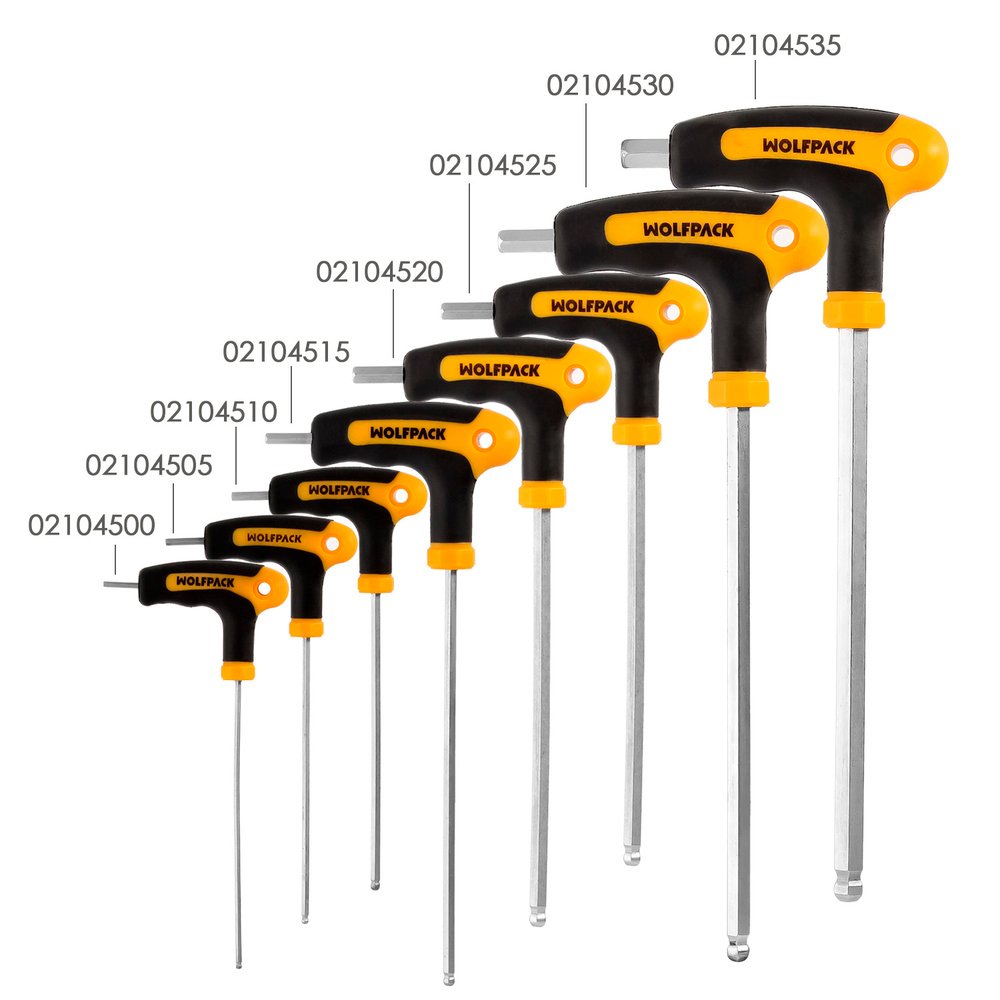 Llave Allen Con Bola Mango Bimaterial "Soft Touch" Forma T