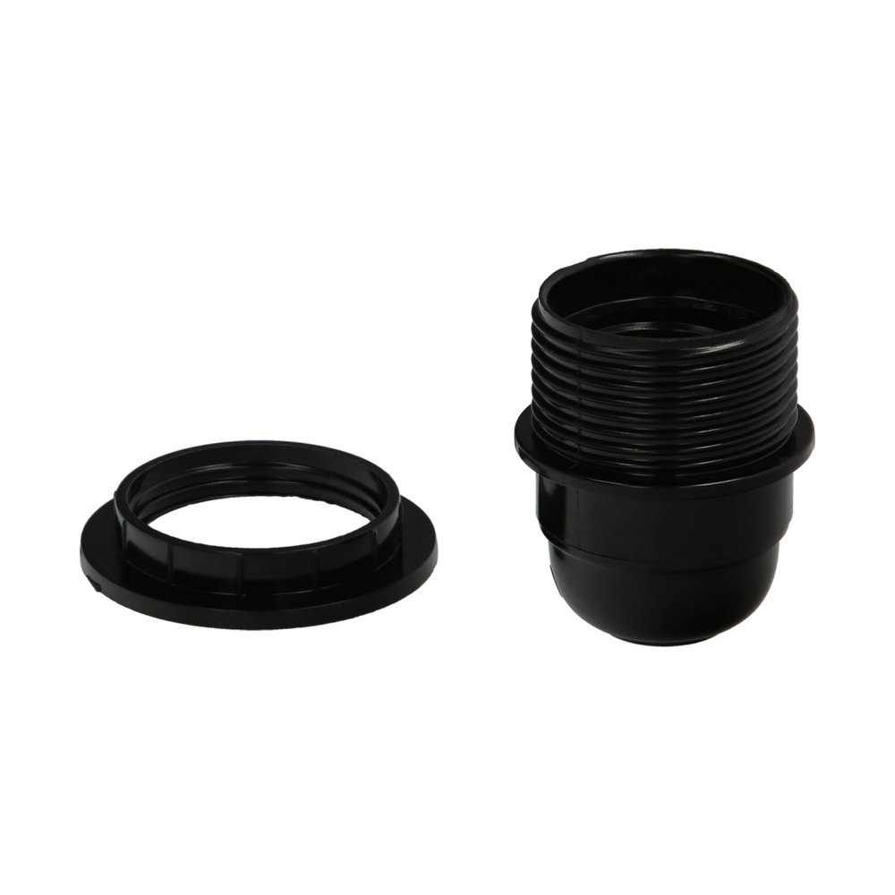 Portalamparas 4 A. E-27 Con Rosca + Arandela Negro 4 Portalamparas 4 A. E-27 Con Rosca + Arandela Negro