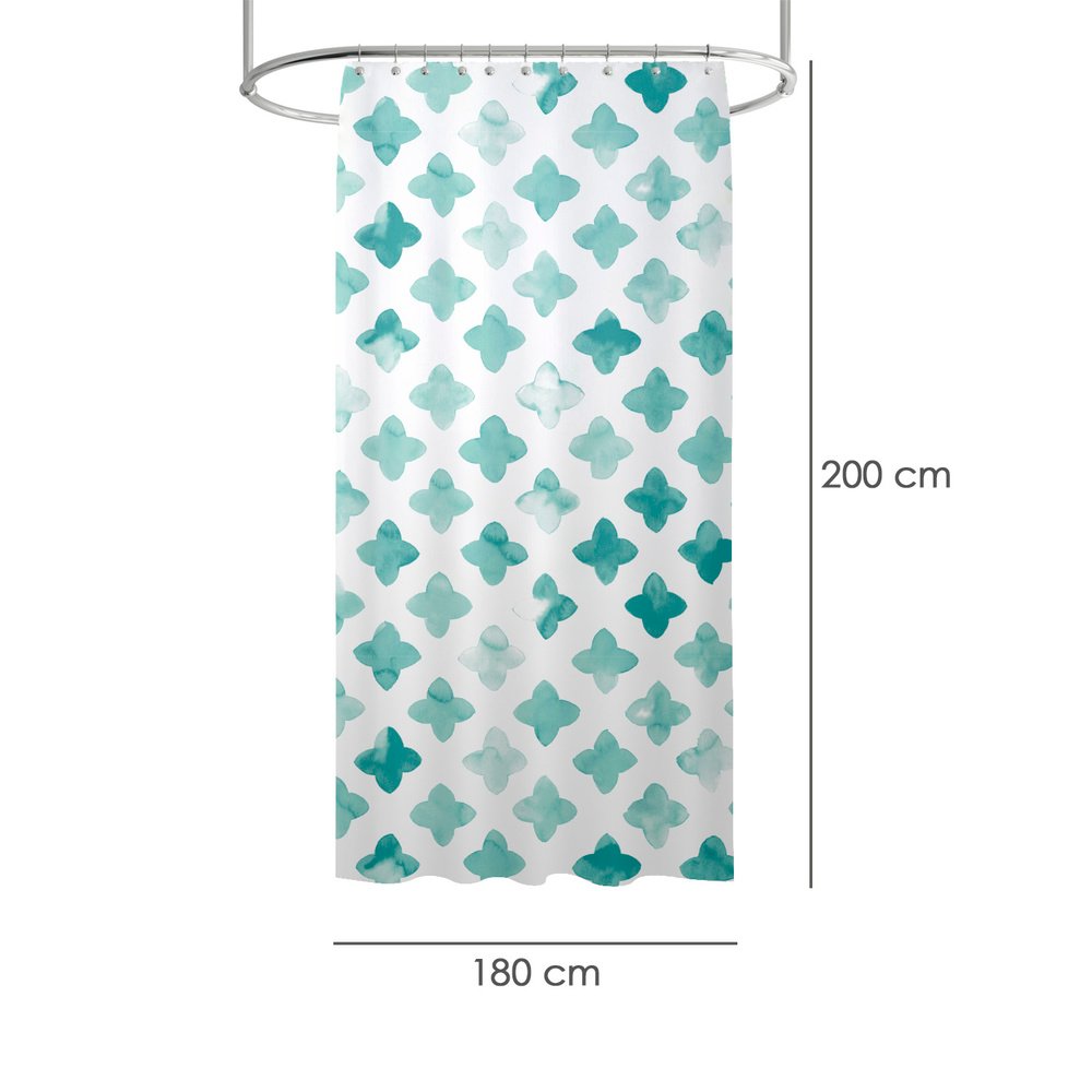 Cortina Ducha Geometrica Azul 180x200 cm. Impermeable 2 Cortina Ducha Geometrica Azul 180x200 cm. Impermeable