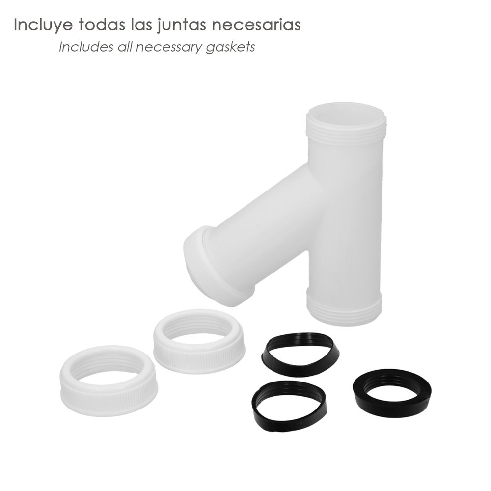 Sifon En  Y, 1 1/2" Salida Ø 40 Mm Para Tubos Lisos