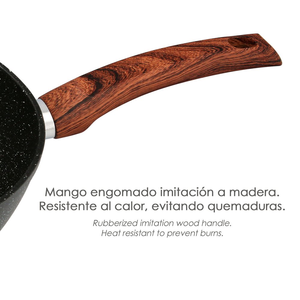 Sarten Aluminio Forjado Antiadherente Ø 24 x 7 cm. Mango Engomado / 5 capas / Acabado Piedra / Apta Para Todo Tipo de Cocinas 5 Sarten Aluminio Forjado Antiadherente Ø 24 x 7 cm. Mango Engomado / 5 capas / Acabado Piedra / Apta Para Todo Tipo de Cocinas