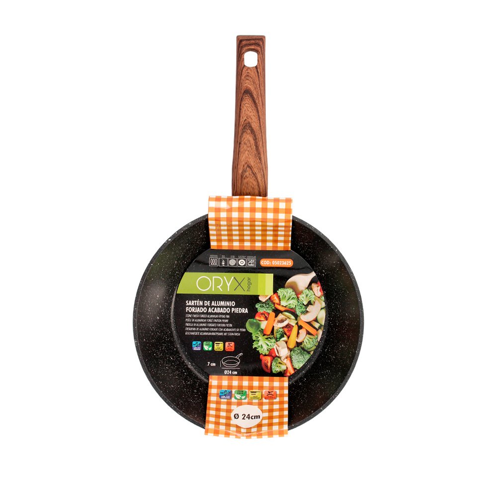 Sarten Aluminio Forjado Antiadherente Ø 24 x 7 cm. Mango Engomado / 5 capas / Acabado Piedra / Apta Para Todo Tipo de Cocinas 7 Sarten Aluminio Forjado Antiadherente Ø 24 x 7 cm. Mango Engomado / 5 capas / Acabado Piedra / Apta Para Todo Tipo de Cocinas
