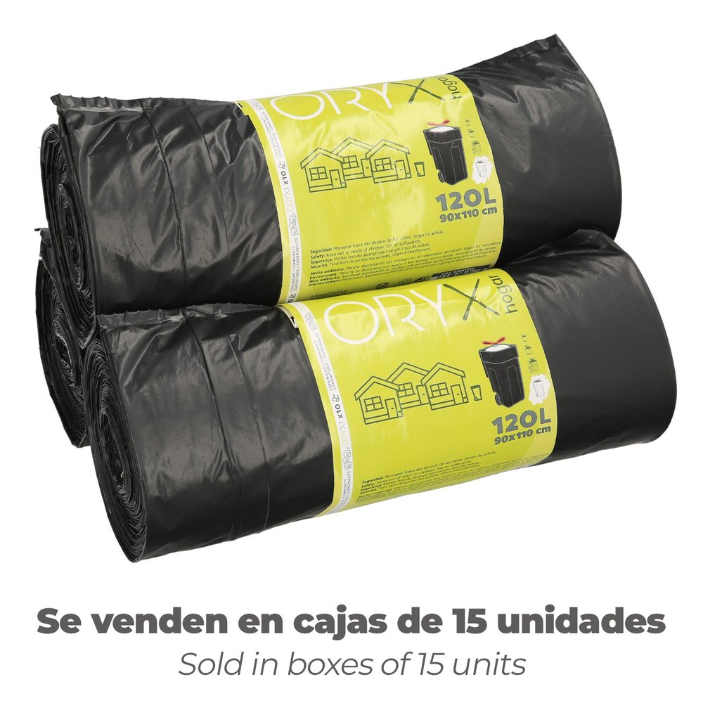 Bolsa Basura Cierre Facil 120 Litros Rollo 10 Bolsas