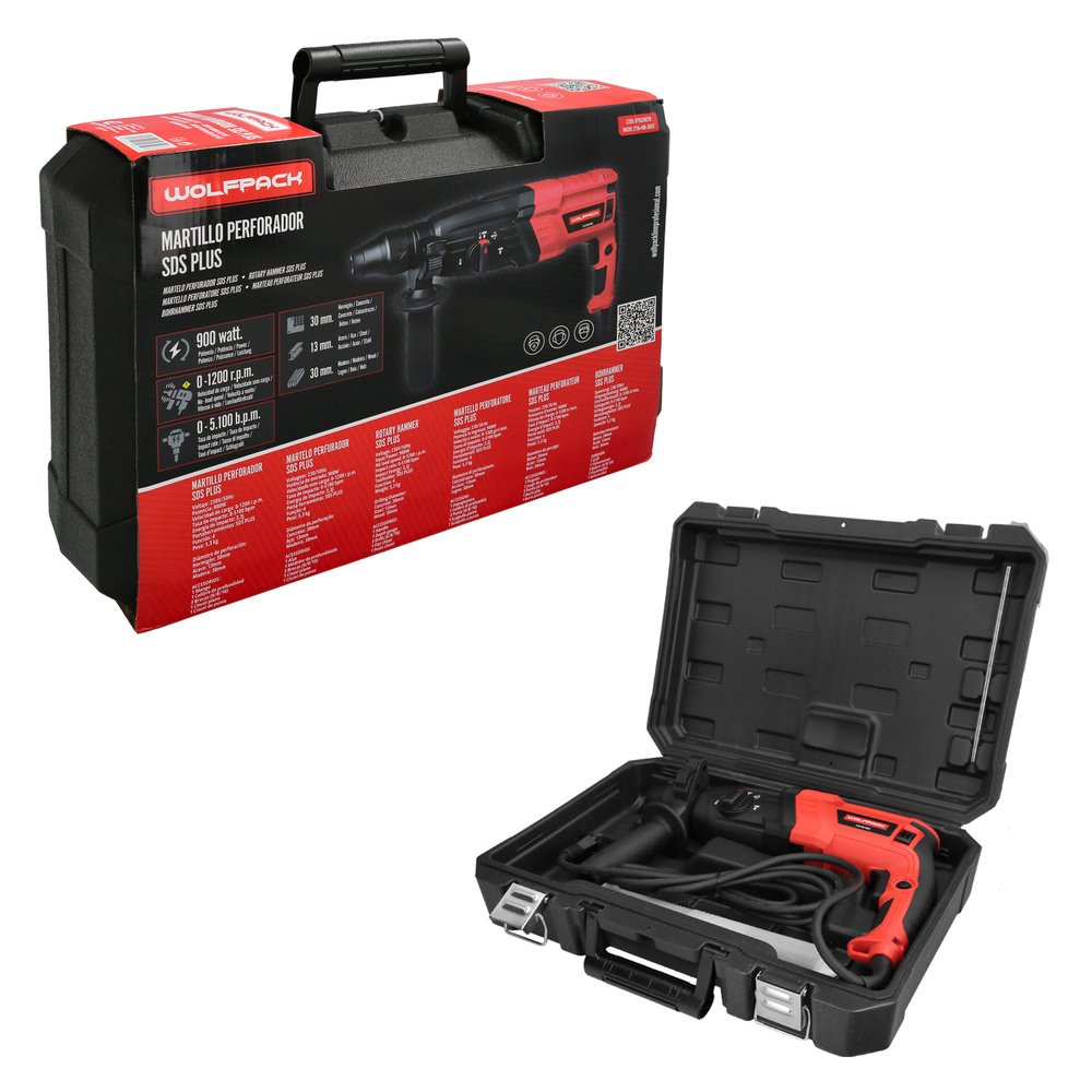 Martillo Perforador SDS PLUS 900 Watt. Con Accesorios y Maletin 5 Martillo Perforador SDS PLUS 900 Watt. Con Accesorios y Maletin