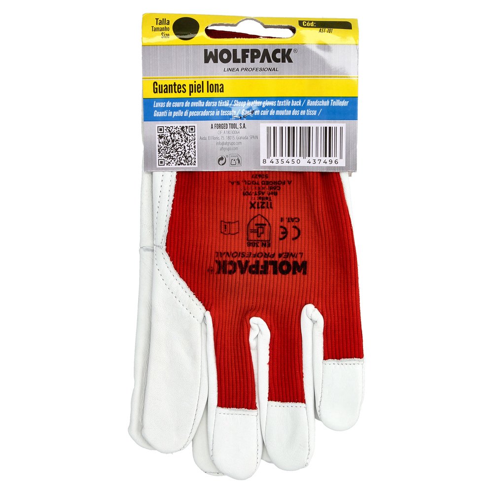 Guantes Piel / Lona Con Velcro. Con Colgador